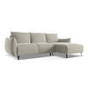 ECKSOFA mit Schlaffunktion Samt Stoff Creme - Perlmutt/Creme, Textil/Metall (242/162cm) - Makamii