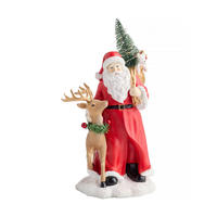 DEKOFIGUR Led CLAUSI, 14 x 14 cm, Rot, Beleuchtet Weihnachtsfigur, Weihnachtsdeko, Deko Wohnzimmer, Winter Christmas, XMAS Geschenk - Rot, Kunststoff (13/1/16cm) - home&you