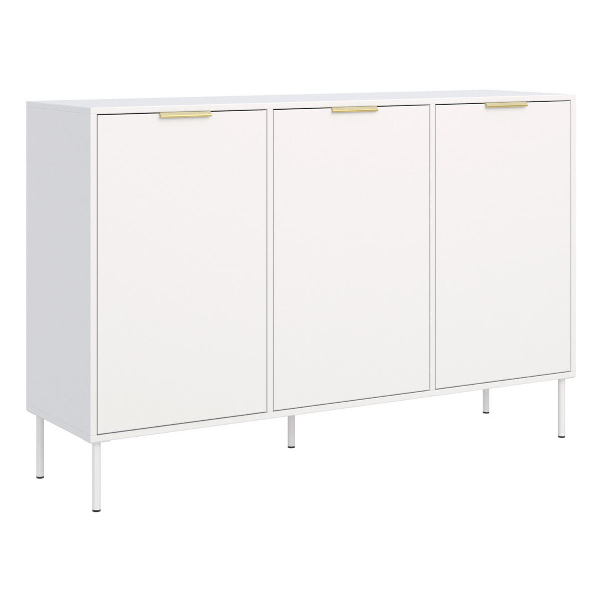 KOMODA Vena biela 150 cm - biela/zlatá, kov/kompozitné drevo (150/86/40cm) - Selsey
