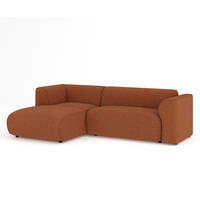ECKSOFA Melani Kupferfarbe Webstoff - Schwarz/Kupferfarben, Holz/Holzwerkstoff (253/153cm) - Maison de Reve