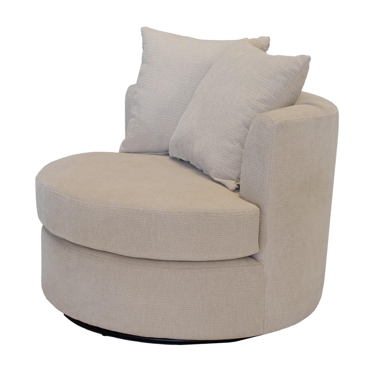 DREHSESSEL rund aus Stoff 93x88x84cm, beige - Beige, Textil (93/84/88cm) - Giga Meubel