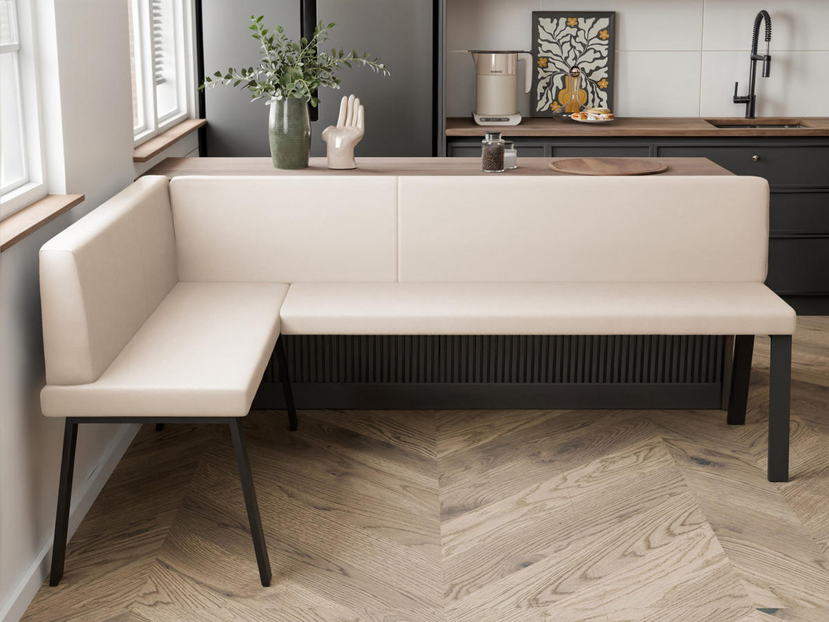 ECKBANK links MONO Y Kunstleder glatt, 128/168 cm Beige - Beige, Kunststoff/Textil (128/168cm) - Idohome