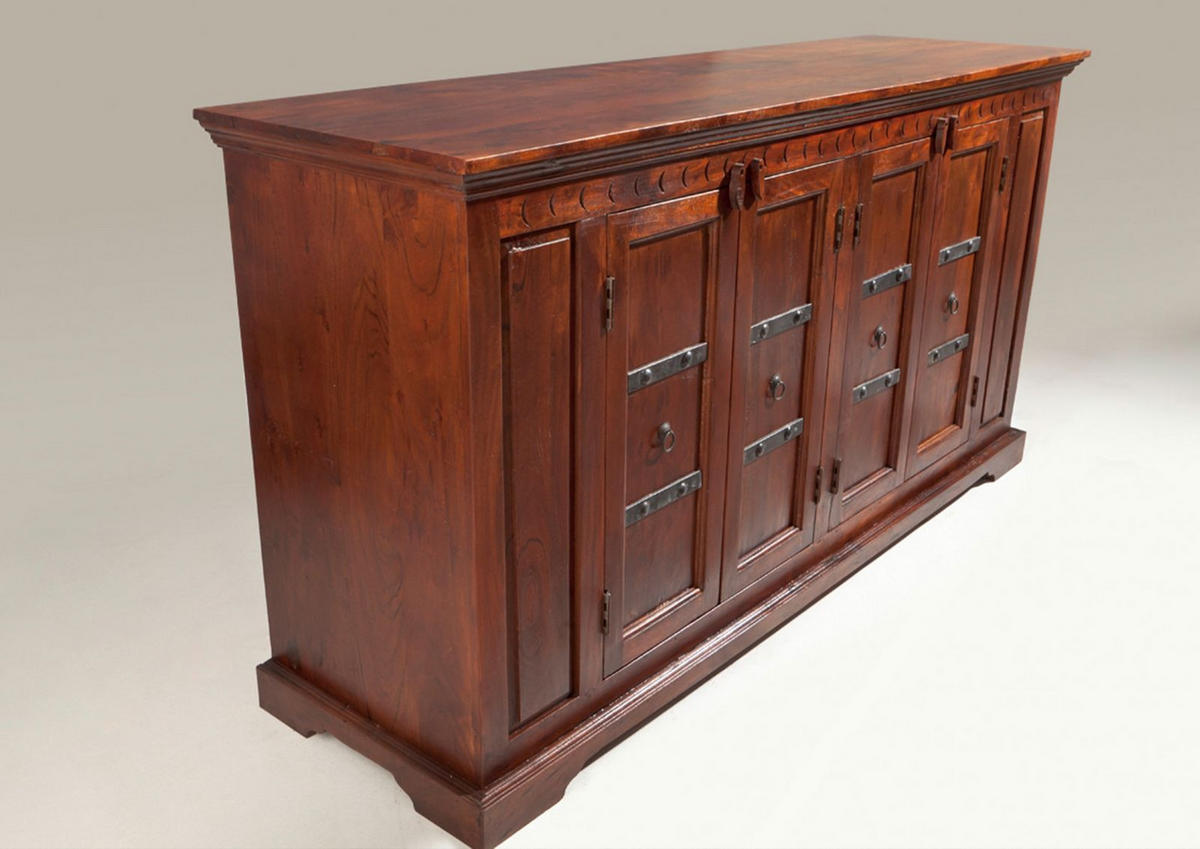 SIDEBOARD Akazie 171x50x90 nougat lackiert OXFORD #403 - Dunkelbraun, Holz (171/90/50cm) - Massivmoebel24