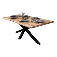 ESSTISCH CALI - Beige/Schwarz, Holz/Metall (100/200/77cm) - SAM