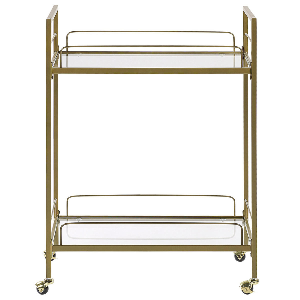 SERVIERWAGEN Gold Veneta - Goldfarben, Glas (66/90/40cm) - Beliani