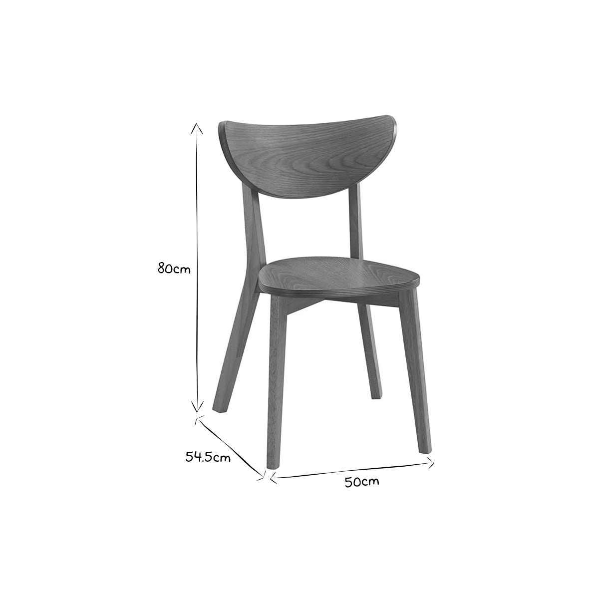 STÜHLE Design Eiche LEENA (2er-Set) - Eiche Bianco, Holz (54.5/80/50cm) - Miliboo