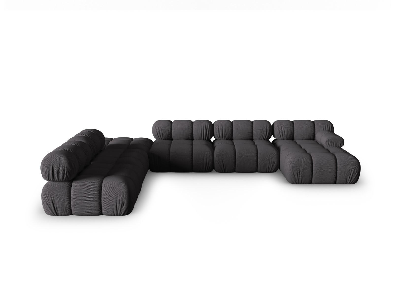 PANORAMASOFA modular links Bellis aus 3D-Stoff Expresso 7 Sitzplätze - Graubraun, Textil (282/70/376cm) - Micadoni