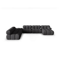 PANORAMASOFA modular links Bellis aus 3D-Stoff Expresso 7 Sitzplätze - Graubraun, Textil (282/70/376cm) - Micadoni
