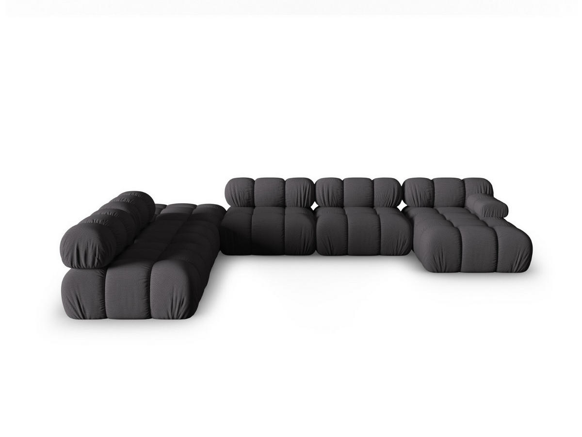 PANORAMASOFA modular links Bellis aus 3D-Stoff Expresso 7 Sitzplätze - Graubraun, Textil (282/70/376cm) - Micadoni