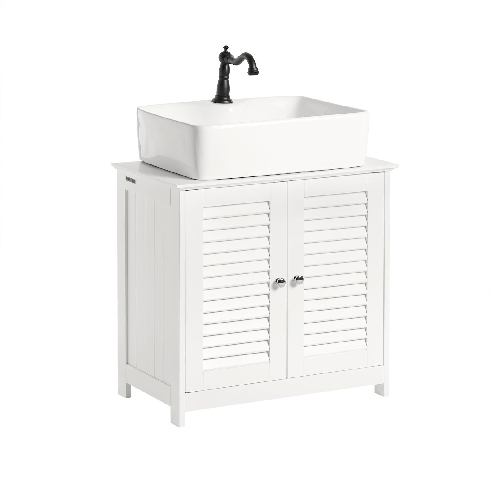WASCHBECKENUNTERSCHRANK Weiß, 60x58x35cm - Weiß, Holzwerkstoff (60/58/35cm) - SoBuy