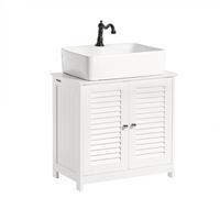 WASCHBECKENUNTERSCHRANK Weiß, 60x58x35cm - Weiß, Holzwerkstoff (60/58/35cm) - SoBuy