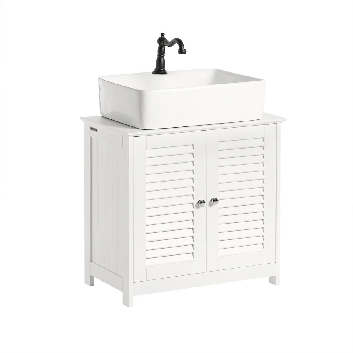 WASCHBECKENUNTERSCHRANK Weiß, 60x58x35cm - Weiß, Holzwerkstoff (60/58/35cm) - SoBuy