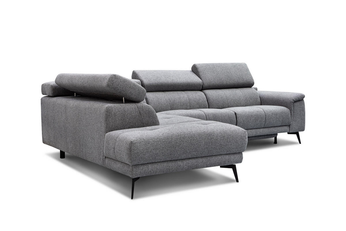 ECKSOFA FIERO 5-Sitzer mit 1 Relaxfunktion, grau - Grau, Holzwerkstoff/Textil (228/290cm) - Courtois Laville