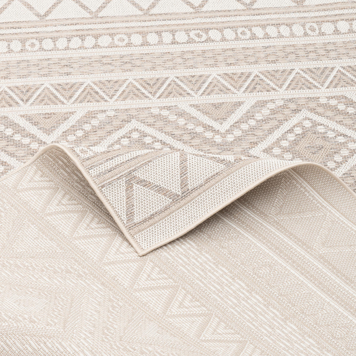 IN & OUTDOOR TEPPICH FLACHGEWEBE OTTAWA ETHNO - Beige, Textil (140/200cm) - Pergamon