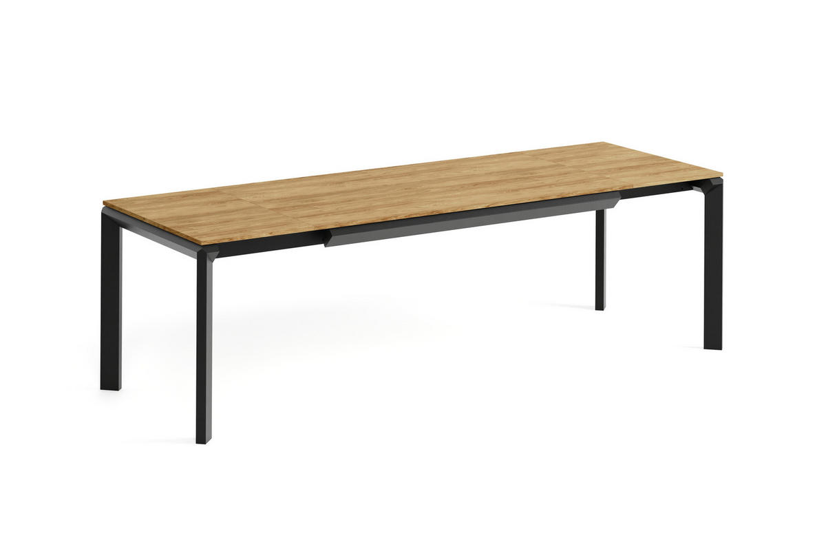 ESSTISCH FADO - Eichefarben/Schwarz, Holzwerkstoff (90/160/76cm) - Meblini
