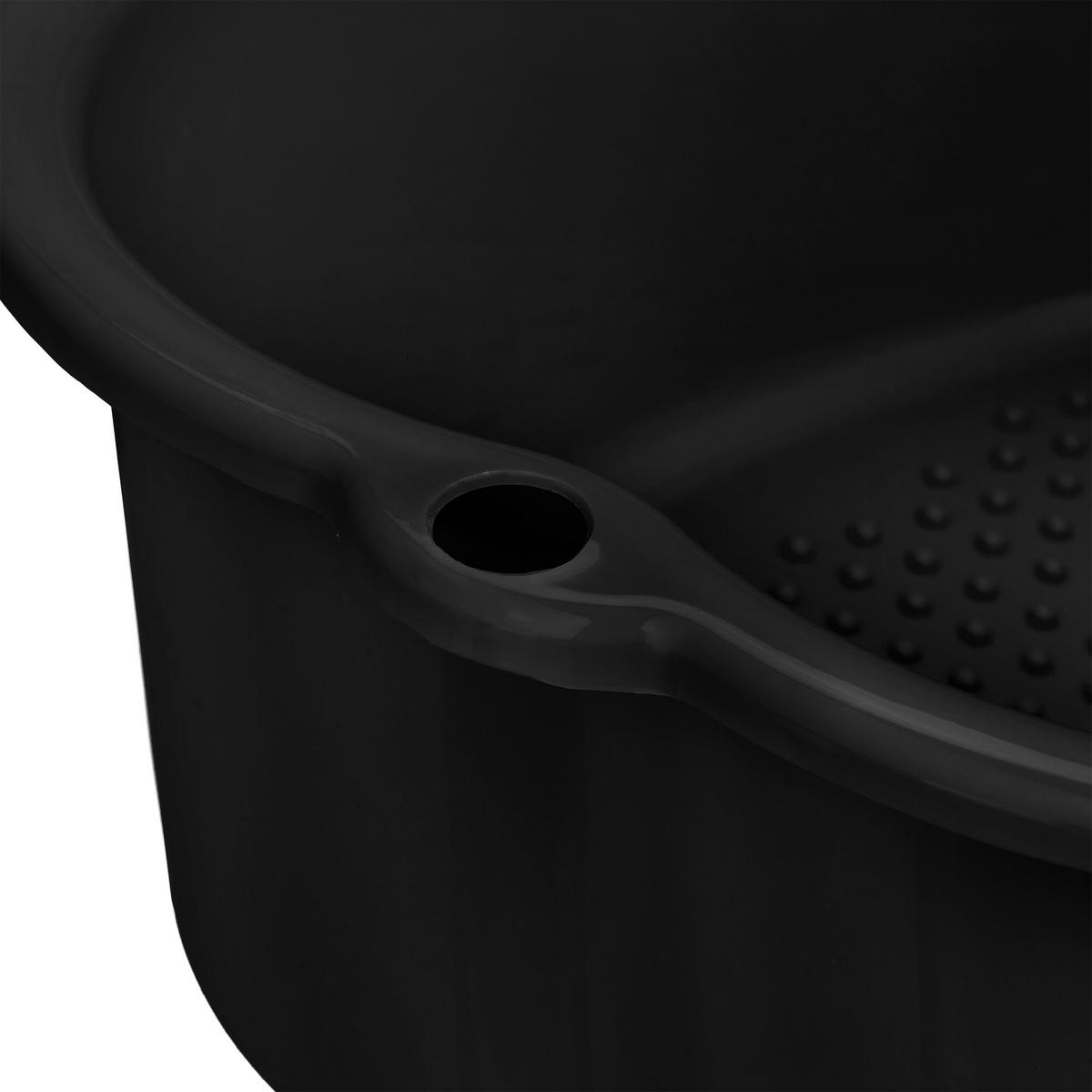 FUßBADEWANNE - Schwarz, Kunststoff (33/15/38cm) - Relaxdays