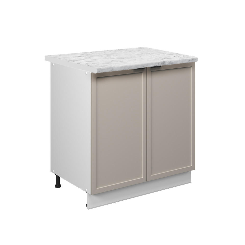 K&Ouml;KSUNDERSK&Aring;P Fame-Line, Gr&aring;beige/Vit, 80 cm Marmuras stalvir&scaron;is Greige, Vit 82/80/60 cm