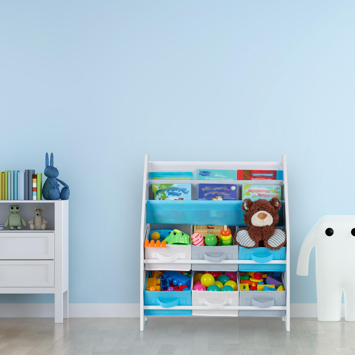 KINDERREGAL - Multicolor, Holzwerkstoff/Kunststoff (62/74/31.5cm) - Relaxdays
