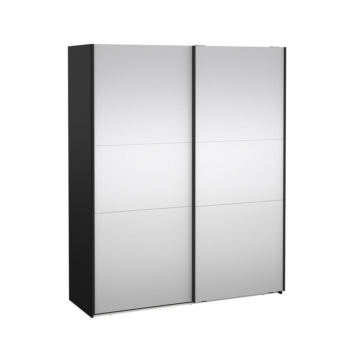 SCHIEBETÜRENSCHRANK, Como, Schwarz, Holzwerkstoff, 179 x 67 x 221 cm - Schwarz, Holzwerkstoff (179/221/67cm) - ebuy24