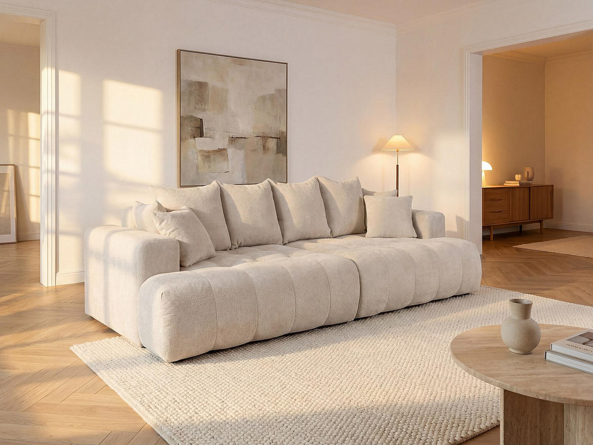 SOFA ohne Schlafmöglichkeit - 4 Personen-Sitzer - Stoff - Beige - - Beige, Textil (272/102/140cm) - Vente-Unique