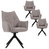 ESSZIMMERSTUHL 4-er Set Ginosa hellgrau drehbar - Beige/Hellgrau, Textil/Metall (62/90/66cm) - Mr. Deko