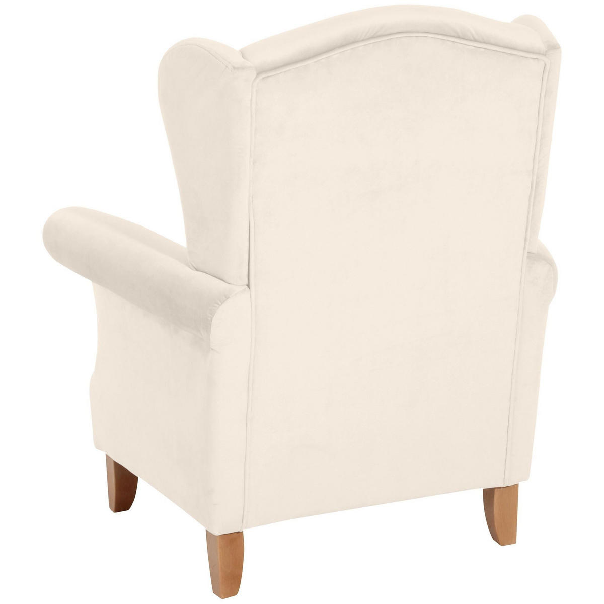 OHRENSESSEL Katria Bezug Samtvelours Buche natur / creme - Weiß, Kunststoff (88/108/84cm) - 58aufmkessel