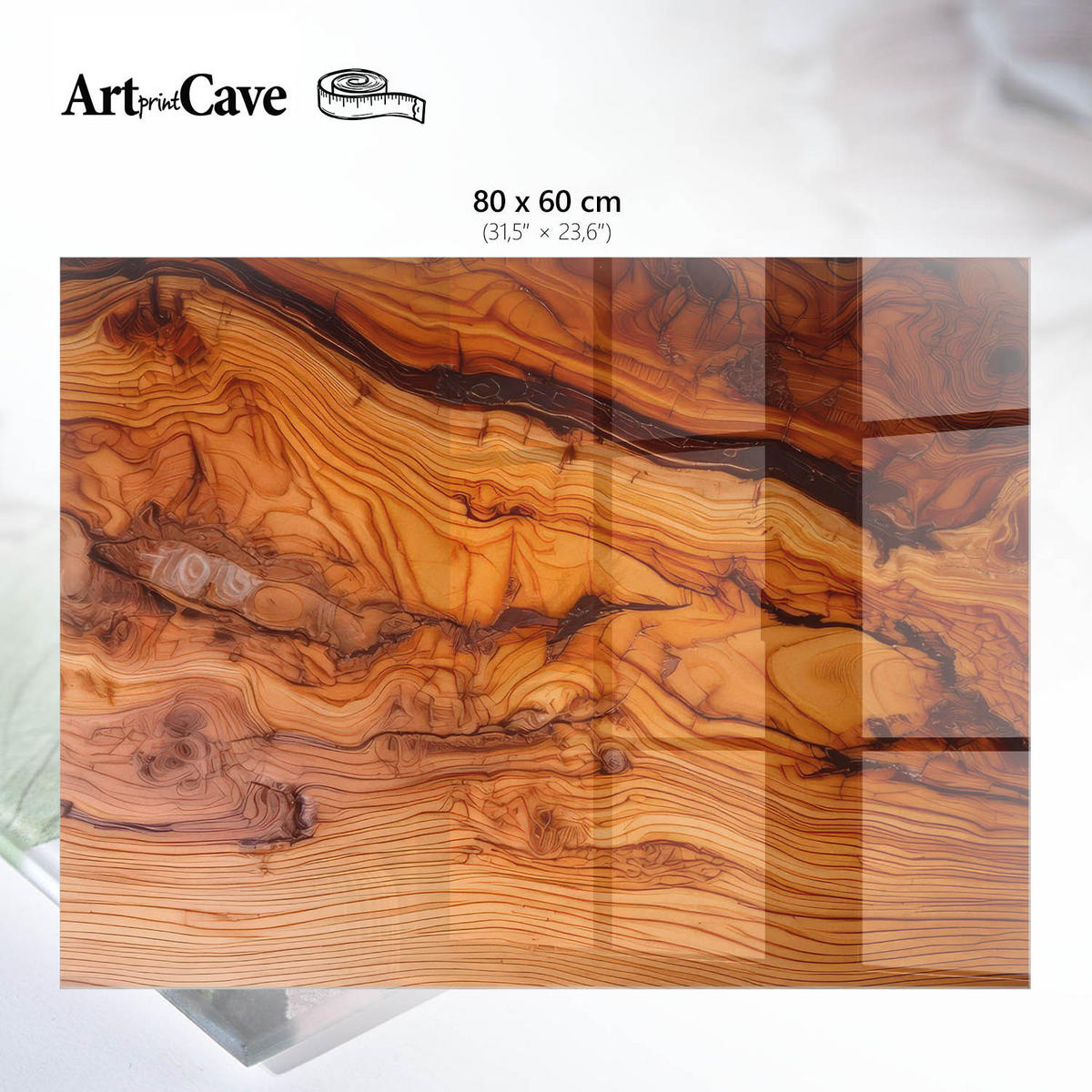 GLASPLATTE 80x60 cm – Natürliche Schönheit - Braun, Glas (0.4/80/60cm) - ArtPrintCave