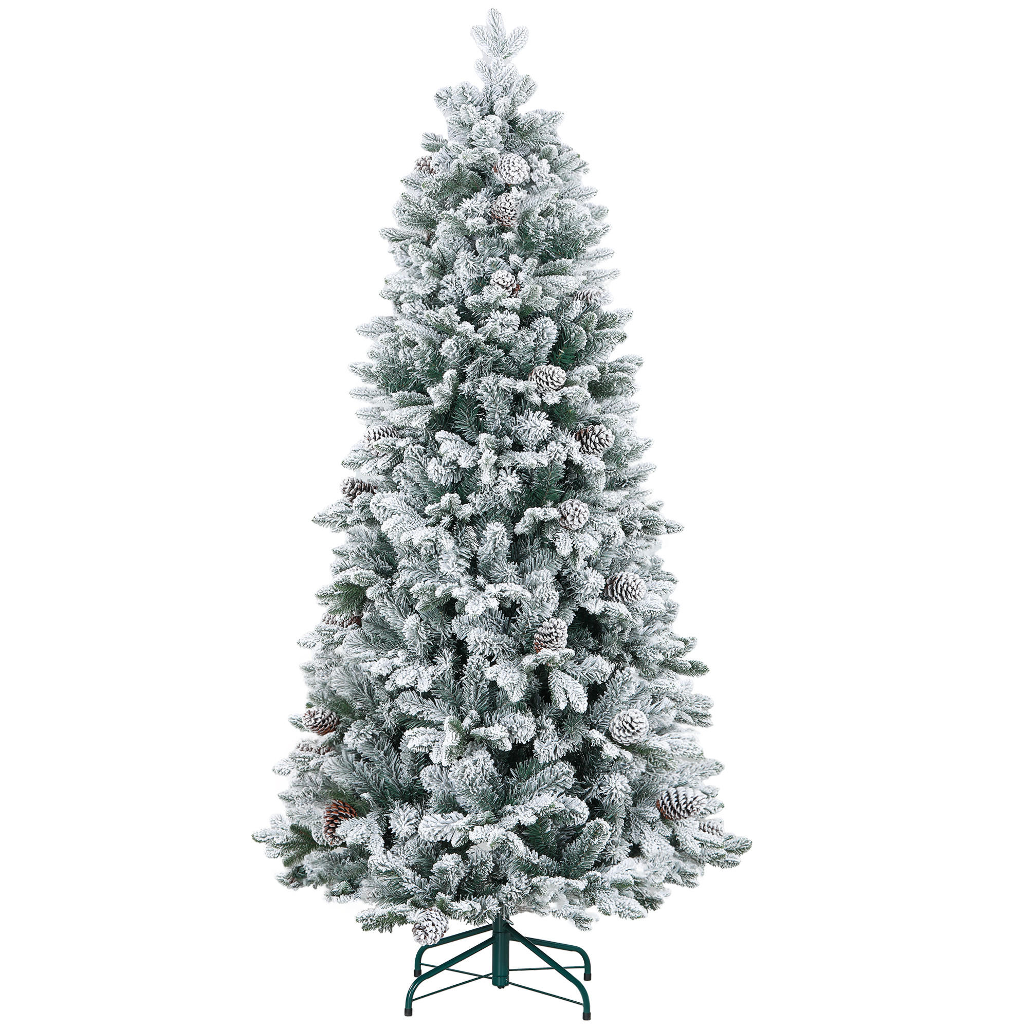 KÜNSTLICHER Weihnachtsbaum, 183 cm Christbaum mit 1489 Spitzen für Weihnachten - Grün, Kunststoff (183cm) - HOMCOM