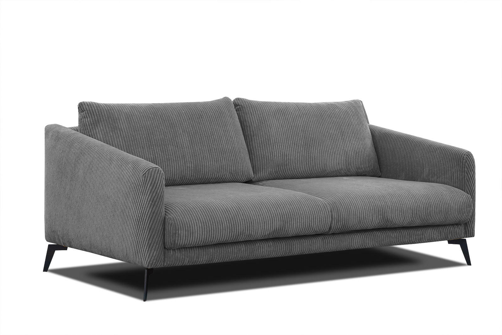SOFA VILT 3-Sitzer, dunkelgrau - Dunkelgrau/Schwarz, Holzwerkstoff/Kunststoff (202/89/94cm) - Courtois Laville