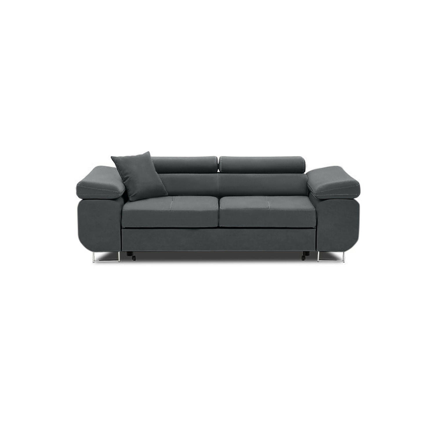 SOFA 2-SITZER MIT SCHLAFFUNKTION RIGATTO Dunkelgrau - Dunkelgrau, Textil (100/71/209cm) - Mebligo