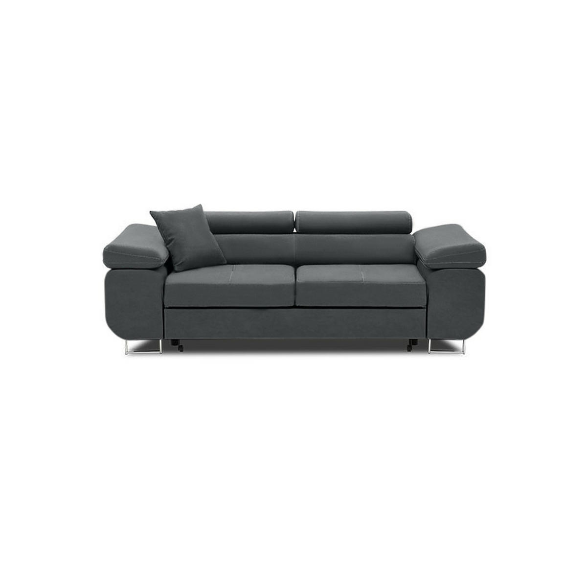 SOFA 2-SITZER MIT SCHLAFFUNKTION RIGATTO Dunkelgrau - Dunkelgrau, Textil (100/71/209cm) - Mebligo