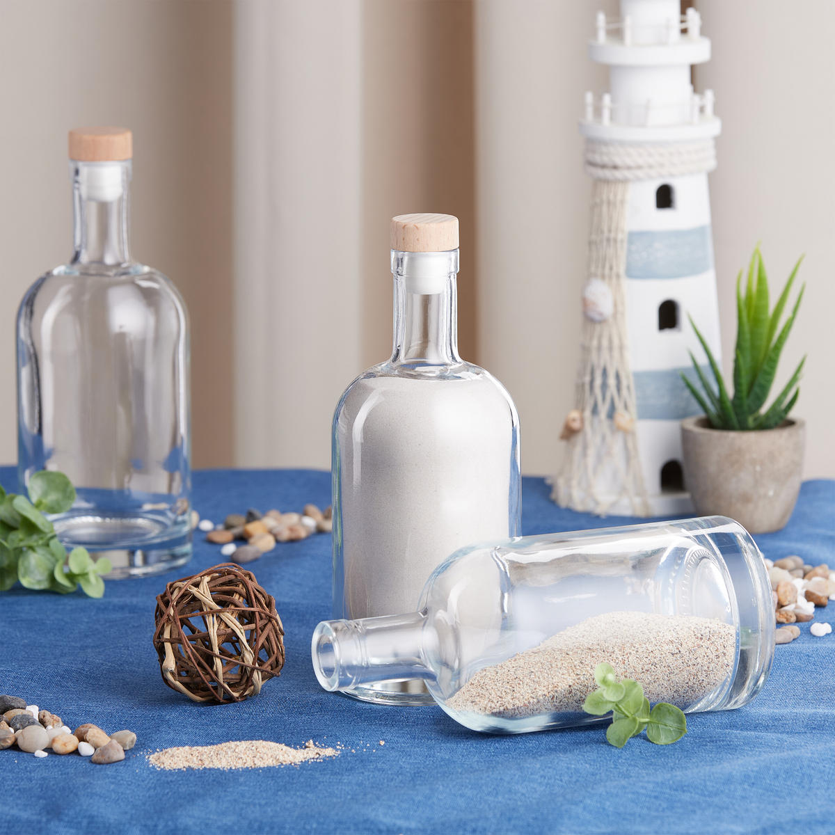 12XFĽAŠE - priehľadné, plast/sklo (8/21/8cm) - Relaxdays