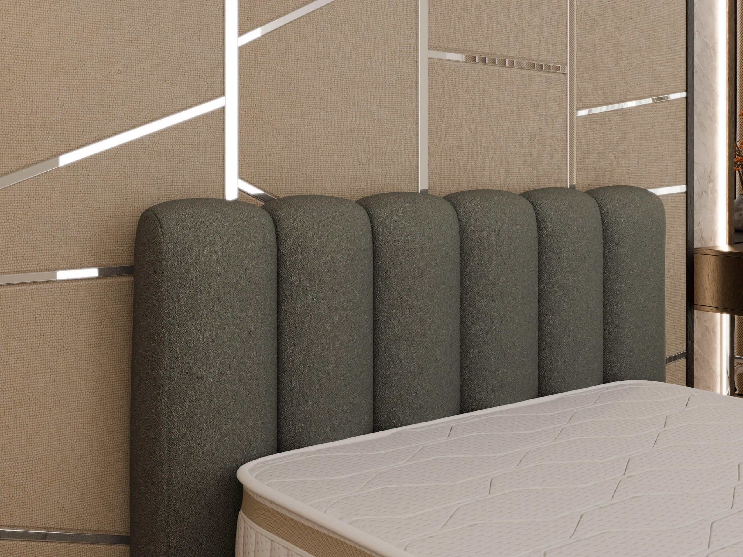 POLSTERBETT Zaira 140x200cm – Elegantes Polsterbett für modernen Wohnstil , ohne matratze, grau - Grau, Holz (140/200cm) - Panda Möbel