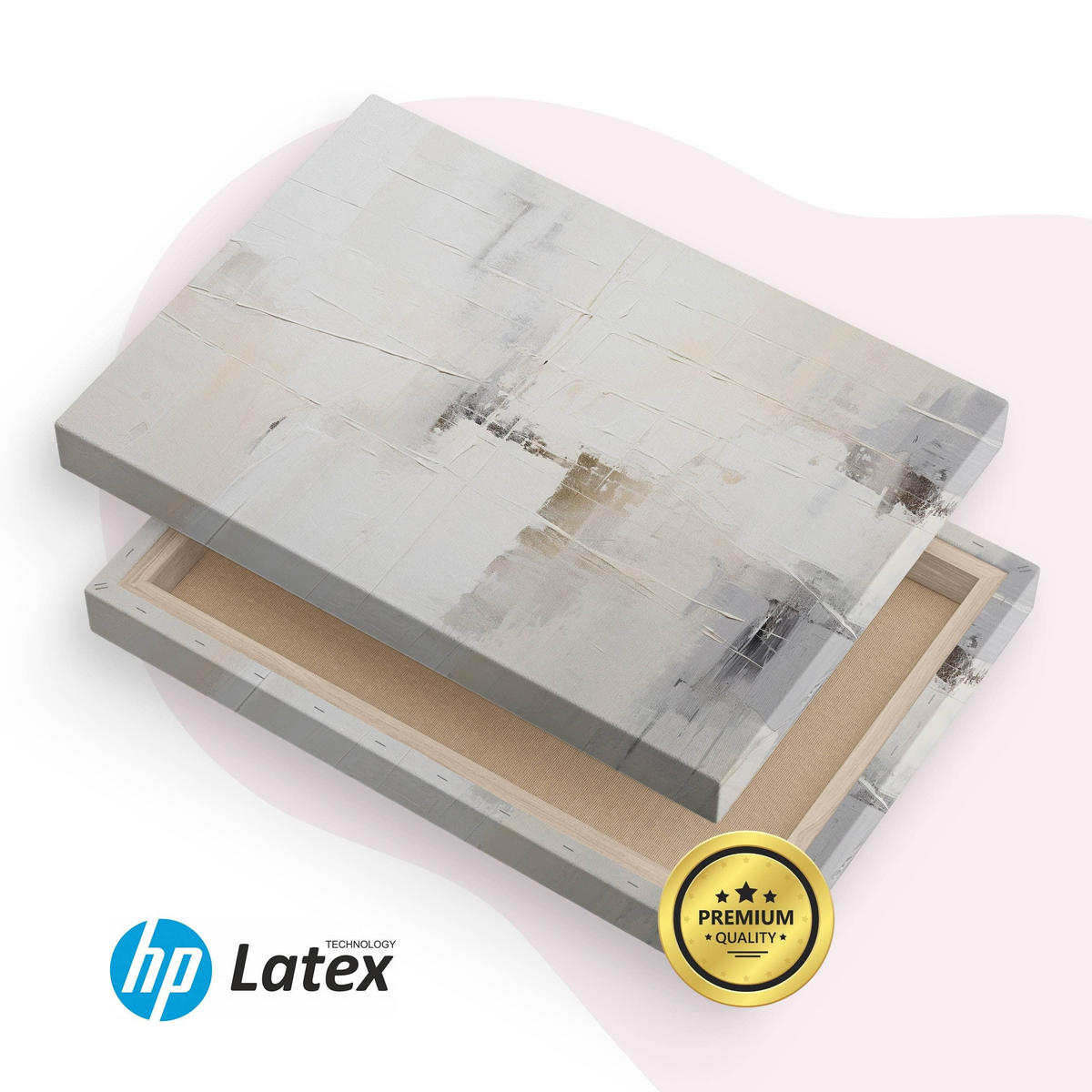 LEINWANDBILD Abstraktion Moderne Muster für Büro 120/80 cm - Beige/Schwarz, Textil (120/80cm) - Muralo