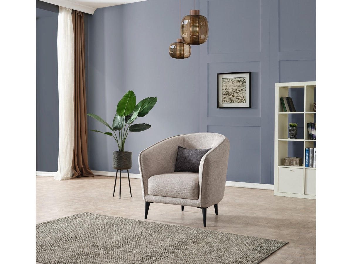 SITZGARNITUR Acapulco, Beige Stellvariante 3+3+1 - Beige, Holzwerkstoff/Kunststoff (237/87/98cm)