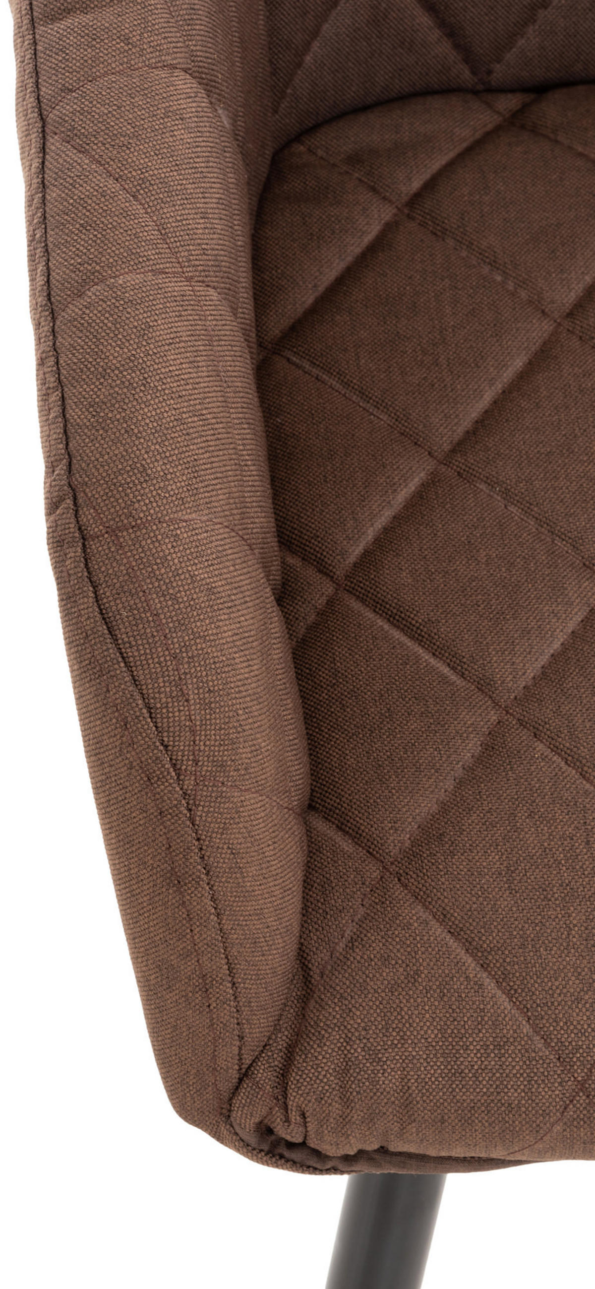 ESSZIMMERSTUHL Shyva Stoff, Gestell Metall matt Schwarz Braun - Schwarz/Braun, Textil/Metall (47/84/44cm) - TPFLiving