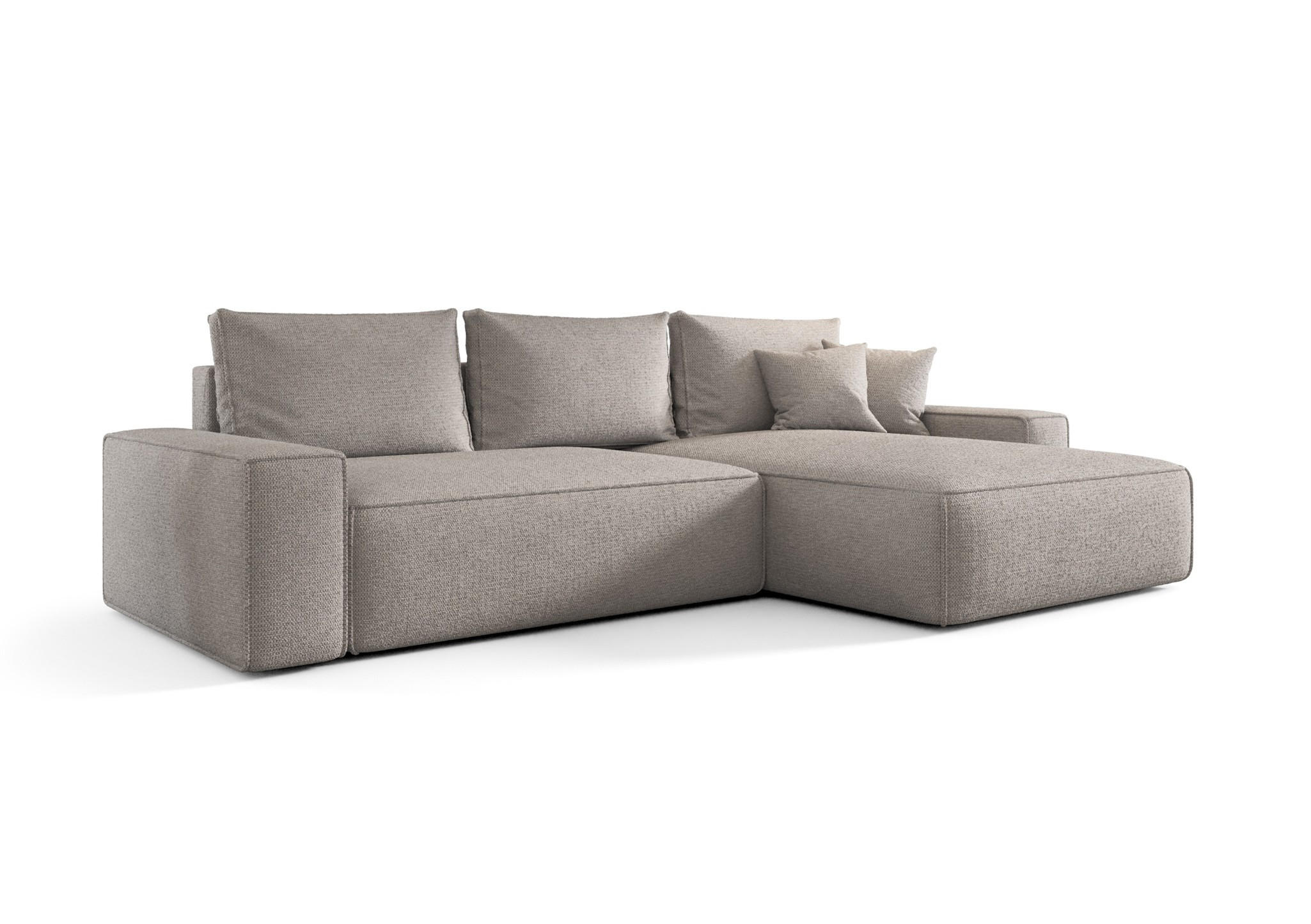 ECKSOFA Walken Mit Schlaffunktion - Hellgrau, Holzwerkstoff/Textil (280/185cm) - Fun Möbel