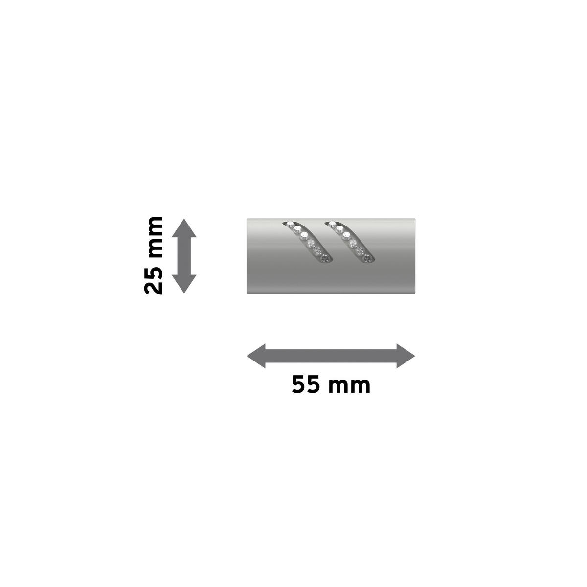 ENDSTÜCKE FÜR GARDINENSTANGEN 20 mm Ø, Zoena Weiß, Packung 2 Stück - Weiß, Metall (5.5/2.5/2.5cm) - INTERDECO