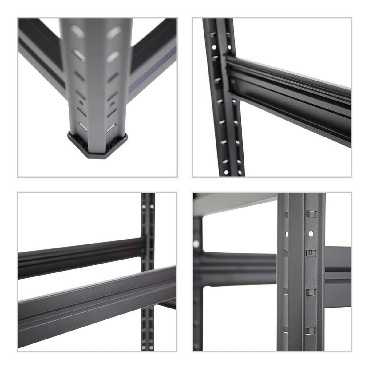 REIFENREGAL Dino 180x120x50 cm 150 kg Fachlast bis zu 12 Reifen auf 3 Ebenen Schwarz - Schwarz, Metall (120/180/50cm) - PROREGAL