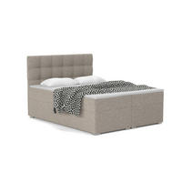 BOXBETT ABI 140/200 in Boucle Beige H4 - Beige, Holz/Holzwerkstoff (140/200cm) - Deine Möbel 24