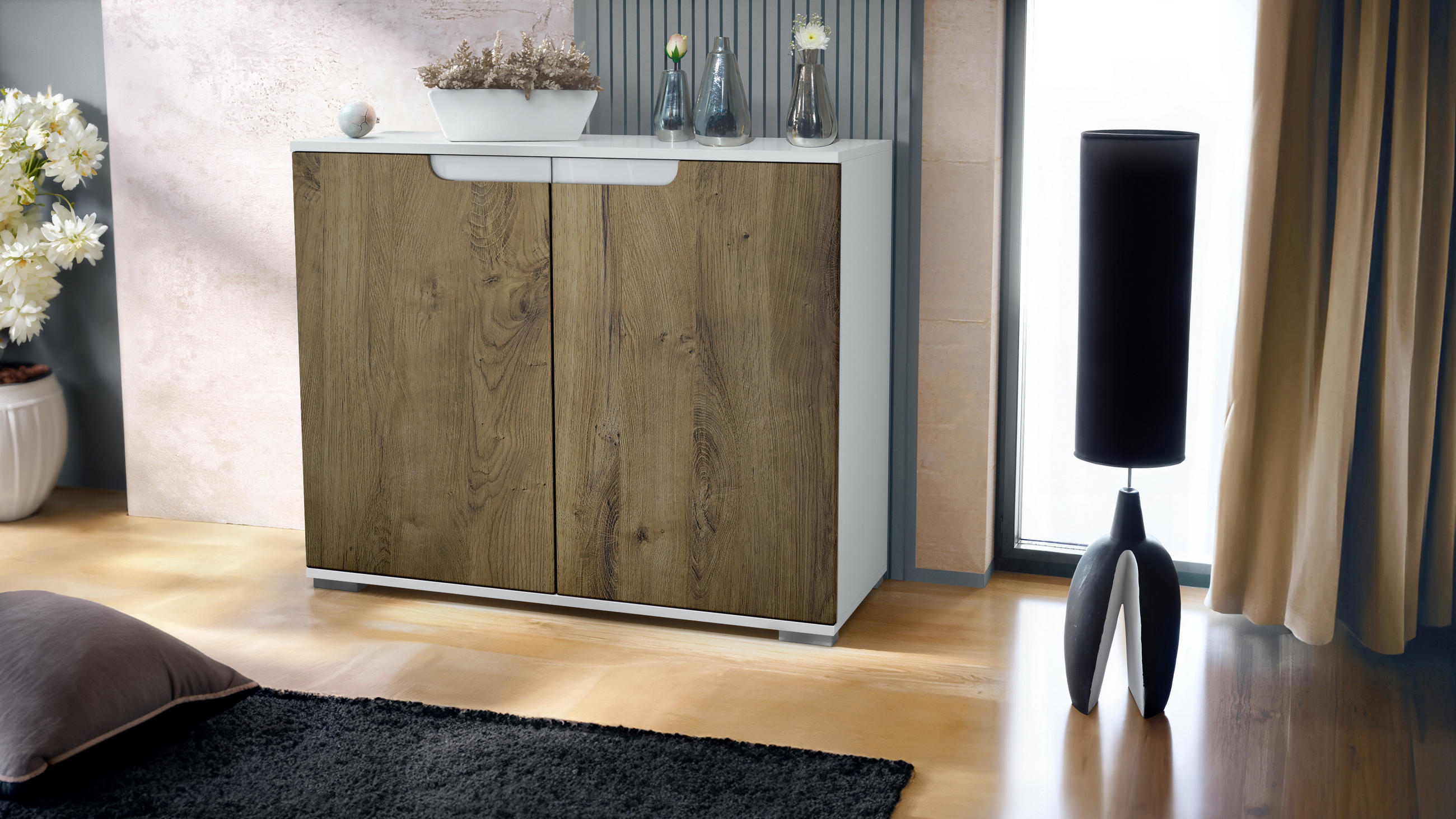 KOMMODE Sylt Eiche Ribbeck - Alteiche, Holzwerkstoff (92.5/75.5/35cm) - Vladon