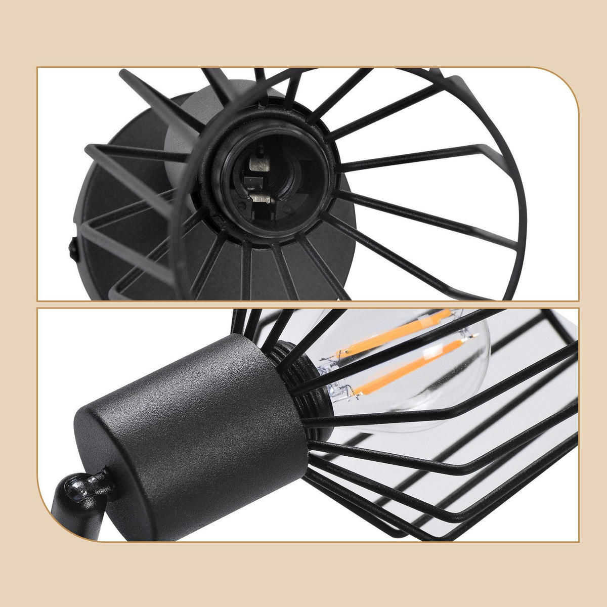 STRAHLER Franziska 1-flammig 8/10/10 cm - Schwarz, Metall (8/10/10cm) - Nettlife