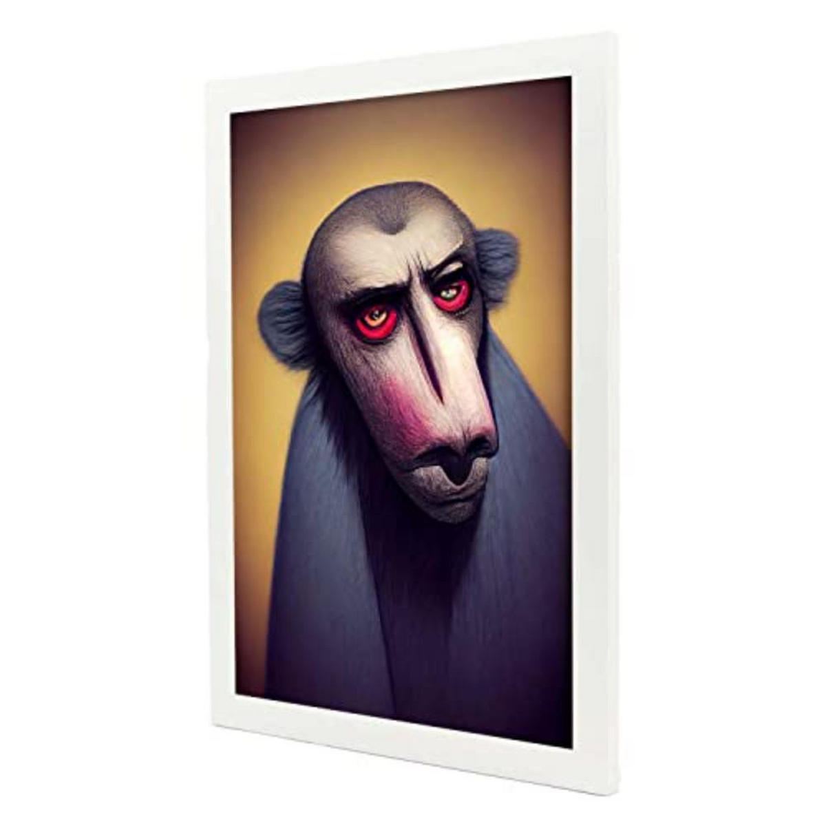 POSTER Set mit 4 Neugierig Tier im T Burton Goth Stil A3 Weißer Rahmen - Weiß, Papier (29.7/3cm) - Nacnic