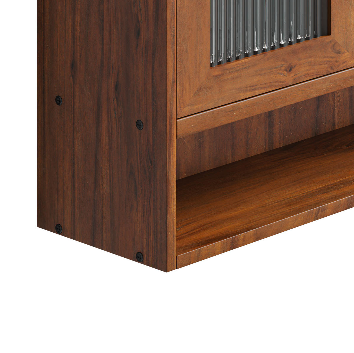 KÜCHENOBERSCHRANK 90/20/60 cm mit 2 Schiebetüren und Glasfront in Braun - Braun, Holz (90/60/20cm) - BEAOK