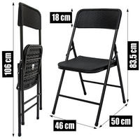 KLAPPSTÜHLE 8er Set in Rattan-Optik bis 150kg 50x46x83,5 cm - Schwarz, Kunststoff (50/83.5/46cm) - Amanka