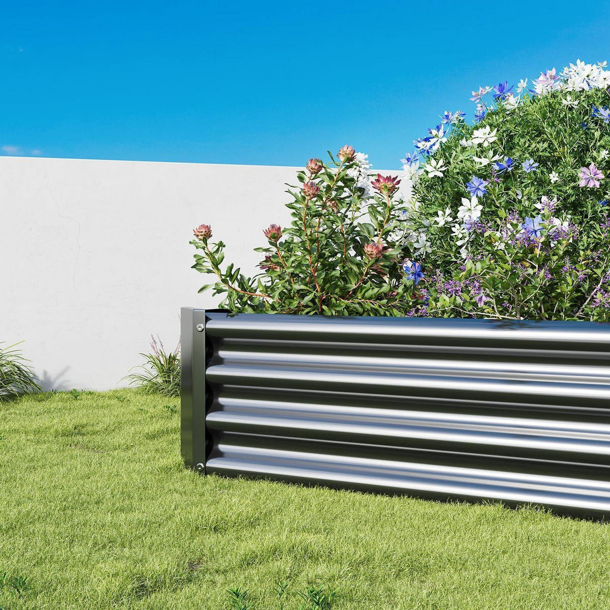 HOCHBEET-SET Metall Schwarz 232 x 113 x 30 cm - Schwarz, Metall (113/30/232cm)