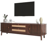 TV-SCHRANK in Holzoptik mit Rattan-Schubladen und Schiebetür 170/39.5/46 cm - Naturfarben, Holzwerkstoff (170/46/39.5cm) - Redom