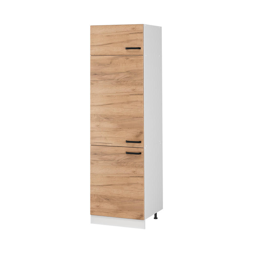 HÖGSKÅP R-Line, Goldkraft ek/Vit, 60 cm Honungsek, Vit 206.8/60/57.2 cm