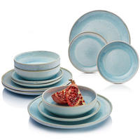 TAFELSERVICE LIMA - 12 teilig aus Steingut - Hellblau, Keramik (45/35/39cm) - Sänger