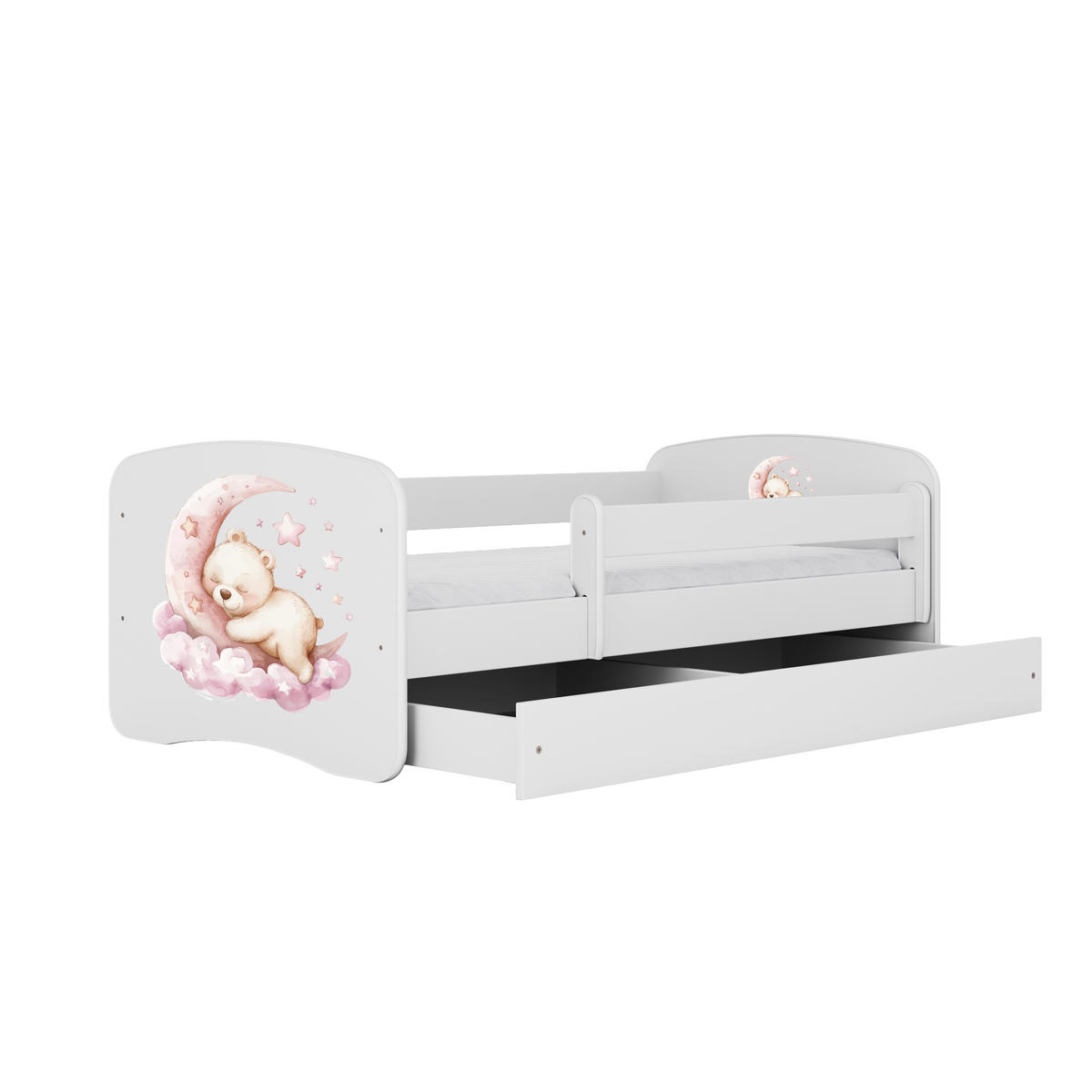 KINDERBETT Schlafen mit Schublade 140/70 80/61/144 - Weiß, Holzwerkstoff (70/140cm) - RAUMHIRSCH FURNITURE